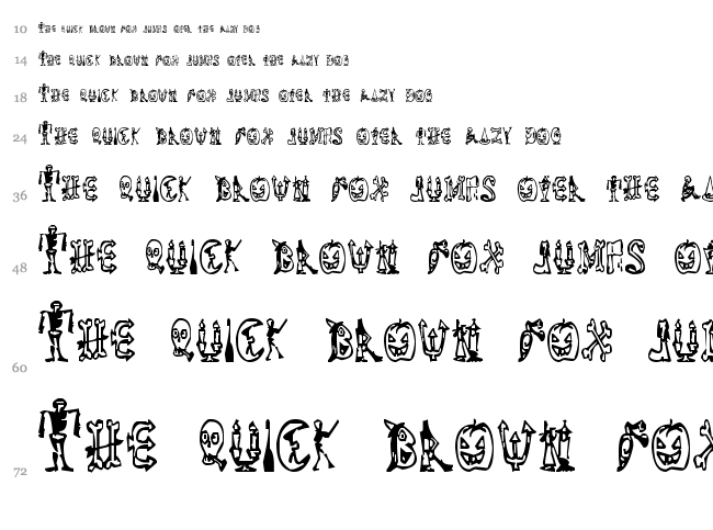 Halloween Happy font waterfall